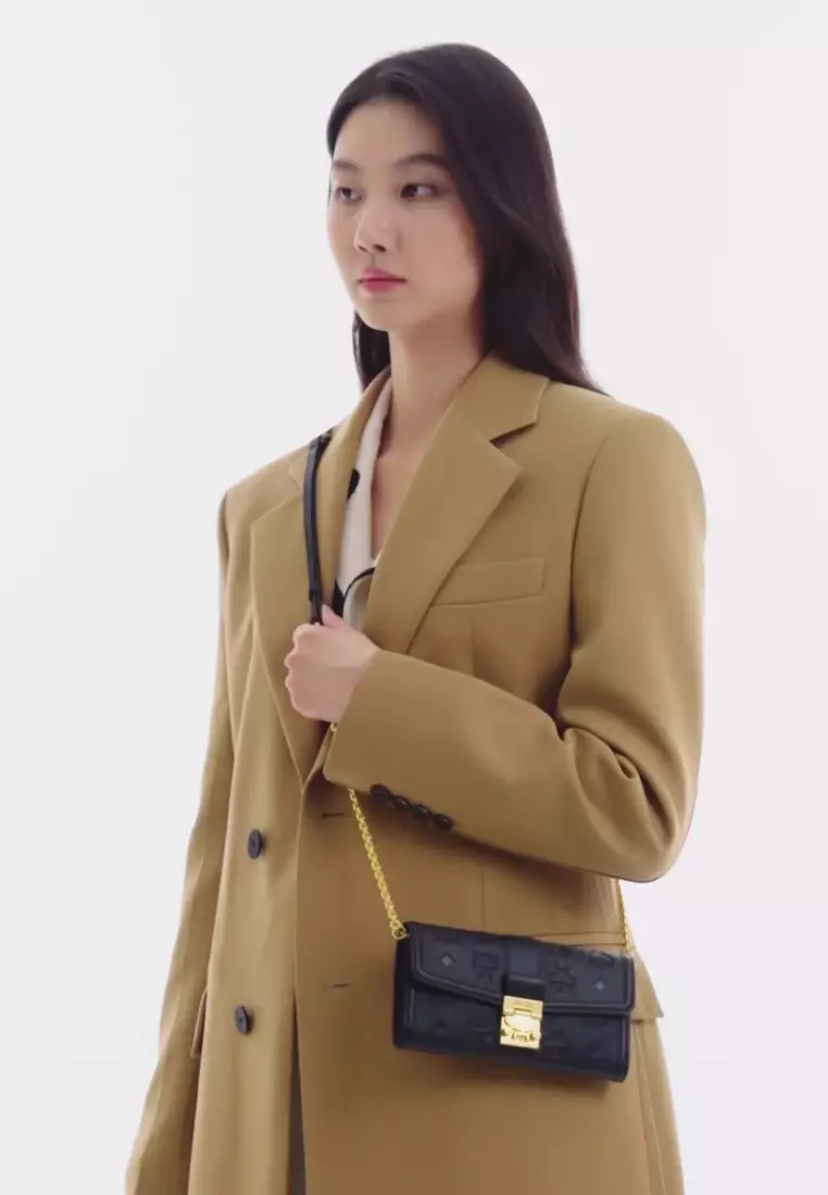 Tracy Chain Wallet in Embossed Monogram Leather