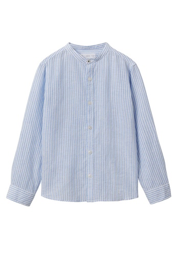 MANGO KIDS blue Cotton Linen-Blend Shirt D53E7KA043DAE6GS_1