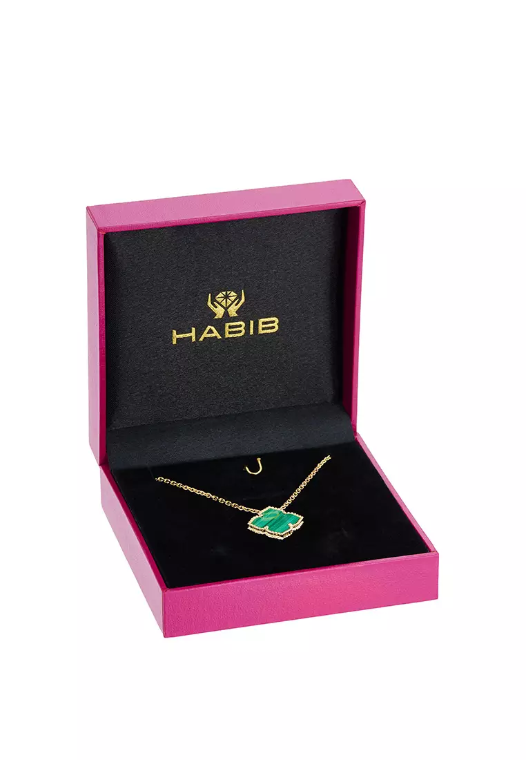 HABIB AL-ZAHRA | Malachite Necklace in 750/18K Yellow Gold 561041124(YG)-MALA