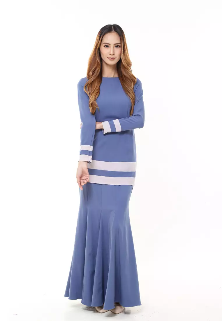 Alicia Kurung Modern in Dusty Blue