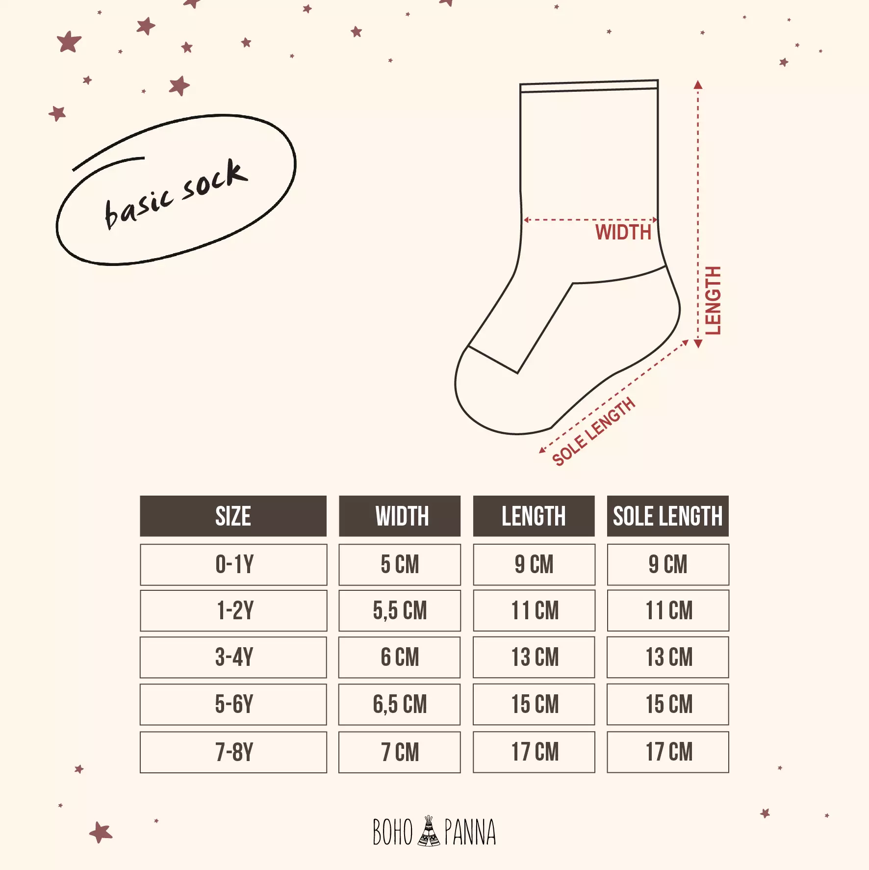BOHOPANNA - BASIC SOCK - Kaos Kaki Anak