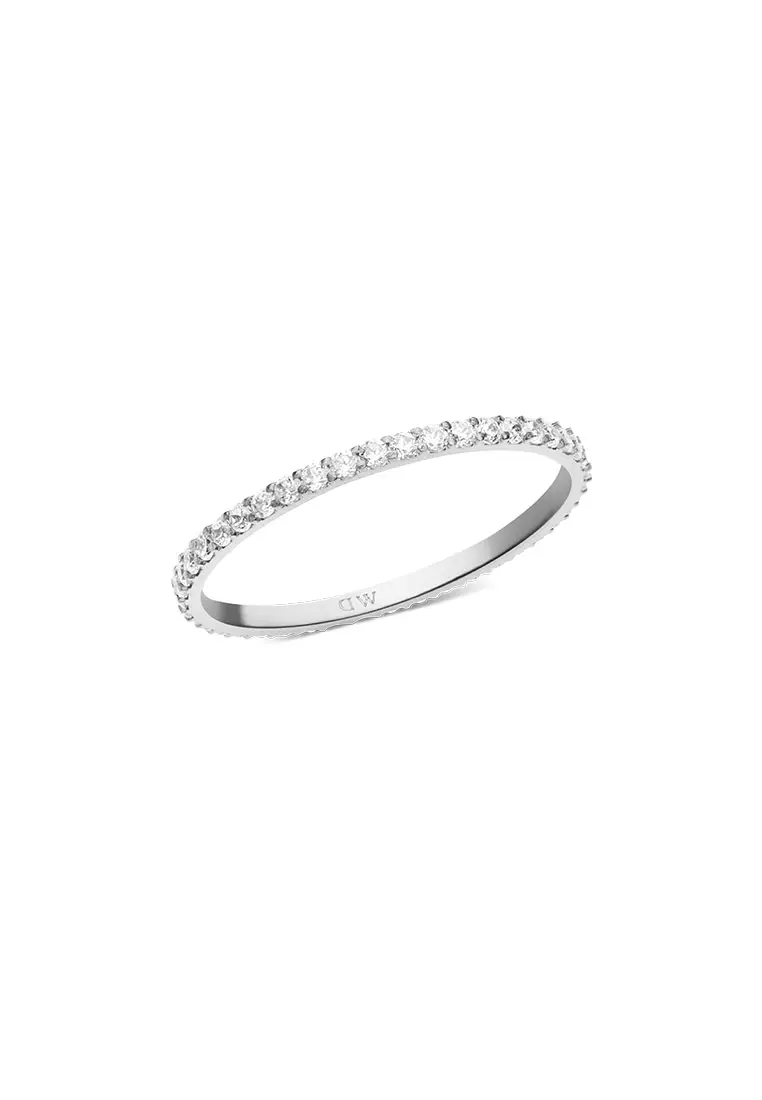 Mirelle Eternity Ring 1.4mm Silver Unisex Ring for women and men stainless steel crystal Ring DW Official Authentic Original Cincin perempuan lelaki DW