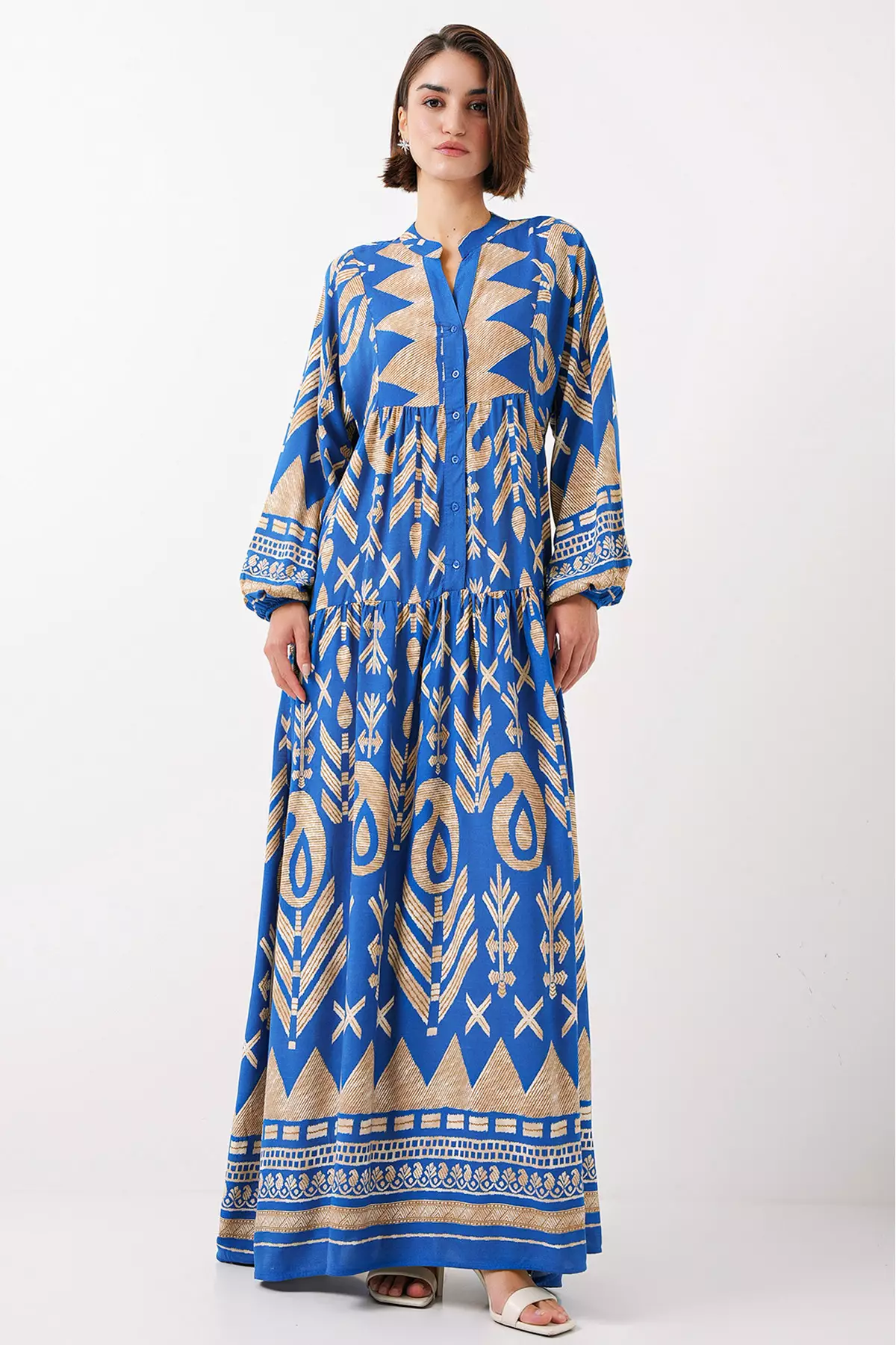 Modest Printed Maxi Dress