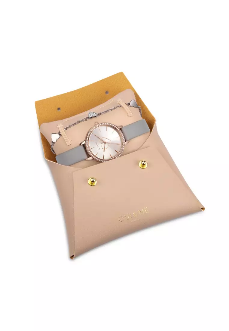 [環保腕錶] Oui&Me Amourette系列 34mm 女士石英腕錶+手鍊 ME010289
