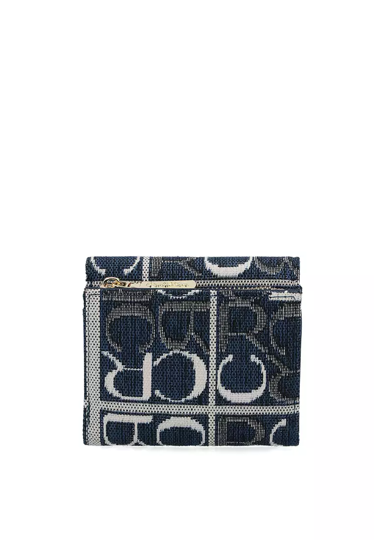 Carlo GEO Jacquard Short Wallet - Dark Blue