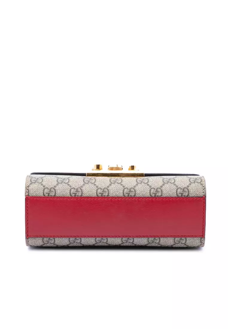 Pre-Loved Gucci Small Gg Supreme Padlock Crossbody