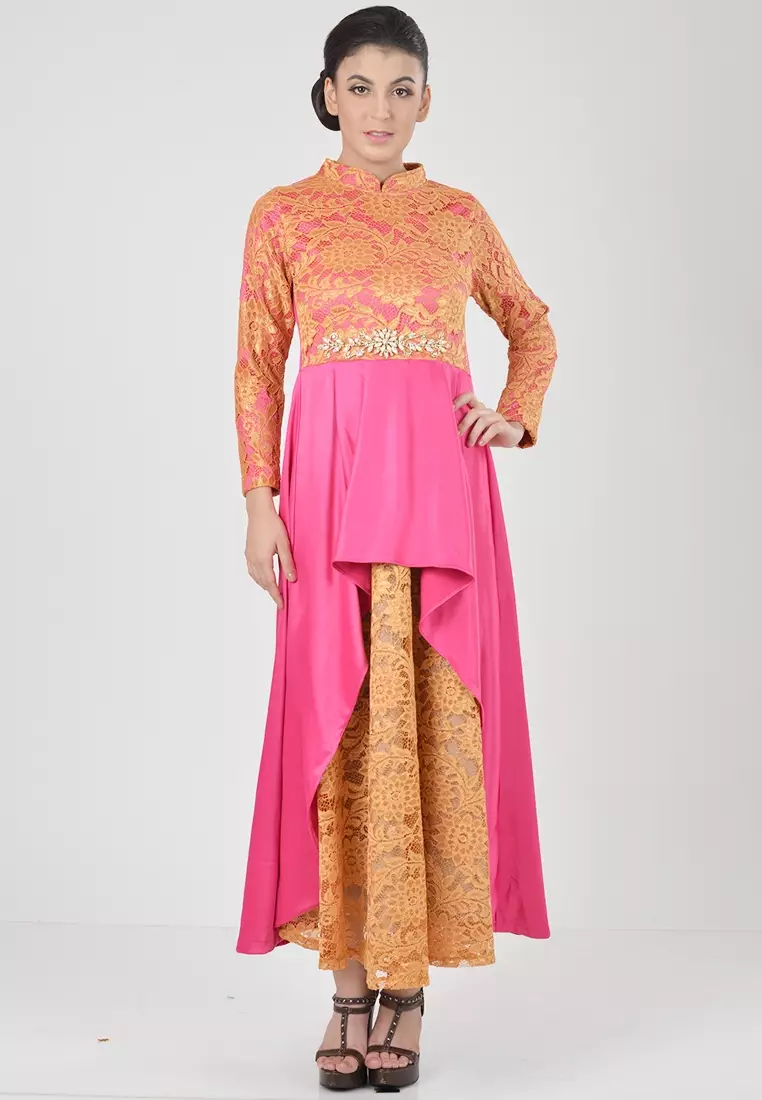 Zetaa Gamis Brokat Satin