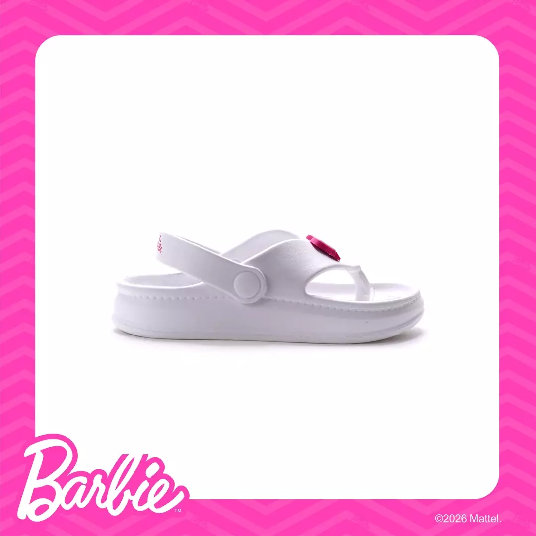 BARBIE - SANDAL WANITA ANAK CH830151WK JAPIT TALI FULL KARET - PUTIH