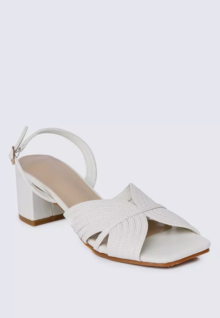 Gia Comfy Heels In Off White