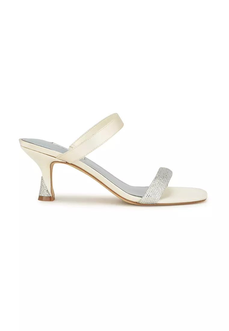 Discount on Nine West  shoes - SKU: Shimme Tapered Heel Dress Sandal Ivory