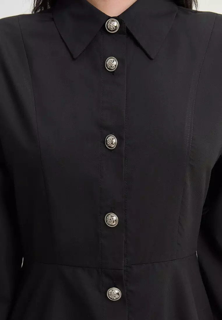 Peplum Shirt - Black