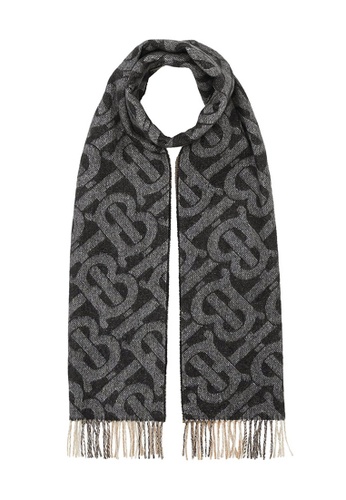 BURBERRY 黑色 Burberry Reversible Cashmere 圍巾(黑色,白色,男女通用) 7C008AC350A692GS_1