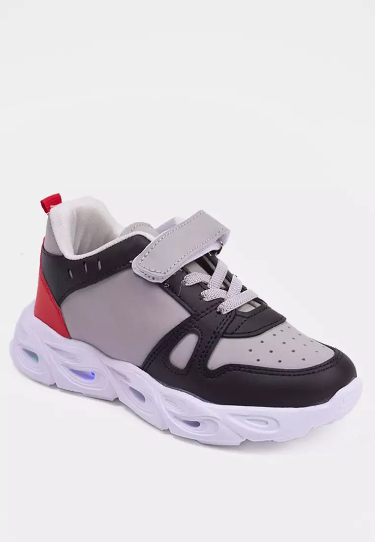 Gray Light Sole Little Boy Kids Sports Shoes Takaw26Sn00003