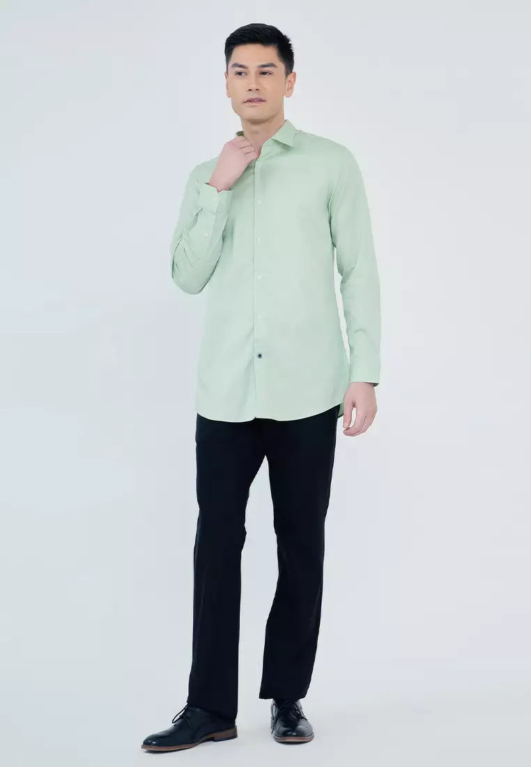 Slim Fit Textured Dress Shirt