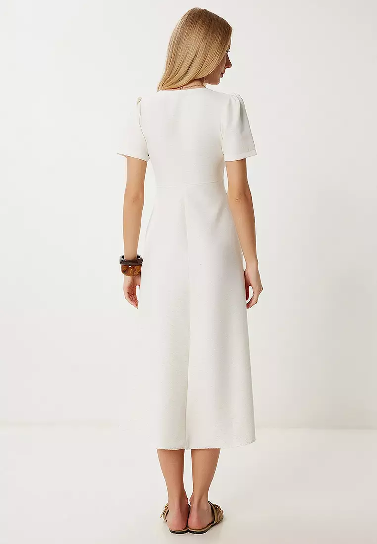 Linen Look Lace Knitted Dress