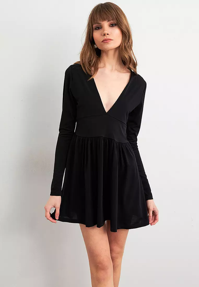 V Neck Mini Dress