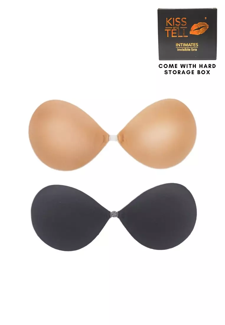 2 Pack Lexi Thick Push Up Stick On Nubra in Nude and Black Seamless Invisible Reusable Adhesive Stick on Wedding Bra 隐形聚拢胸