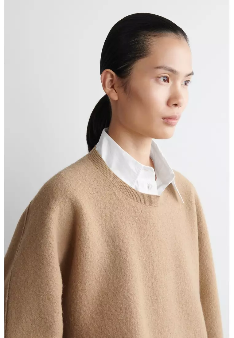 BOILED-WOOL CREW-NECK JUMPER