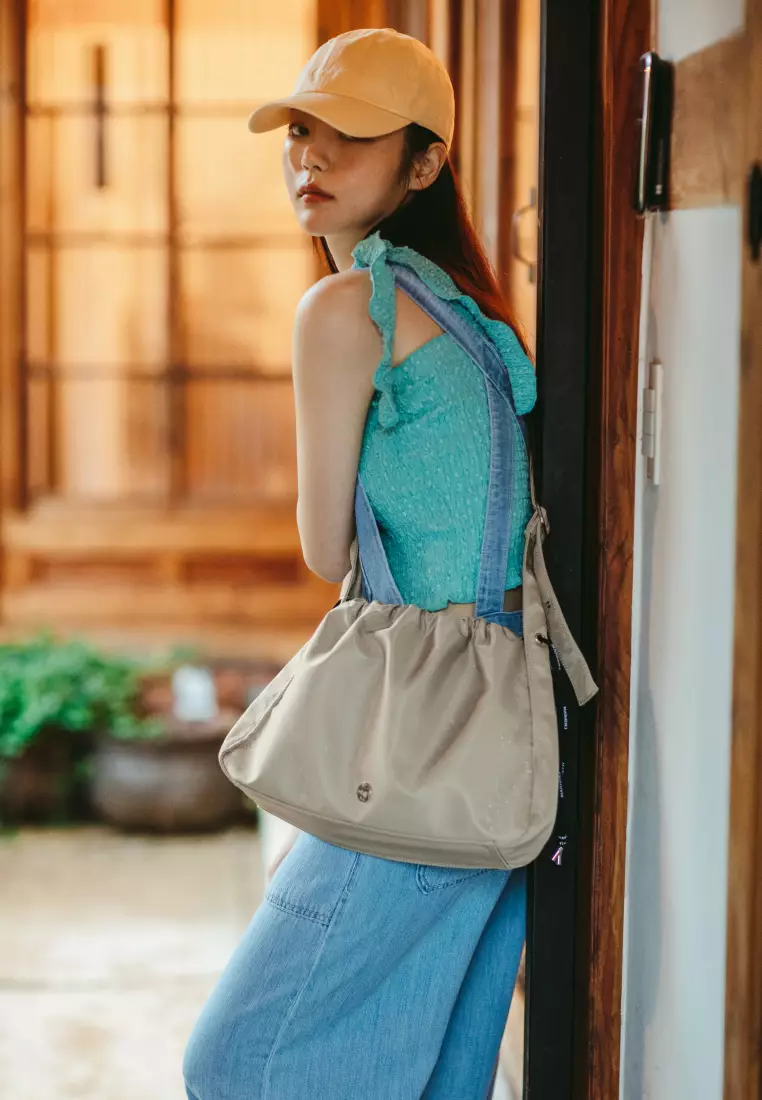 MOA Nylon Crossbody Bag Beige