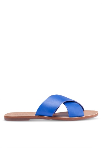 Anacapri blue Cross Flat Sandals 59295SHA922433GS_1