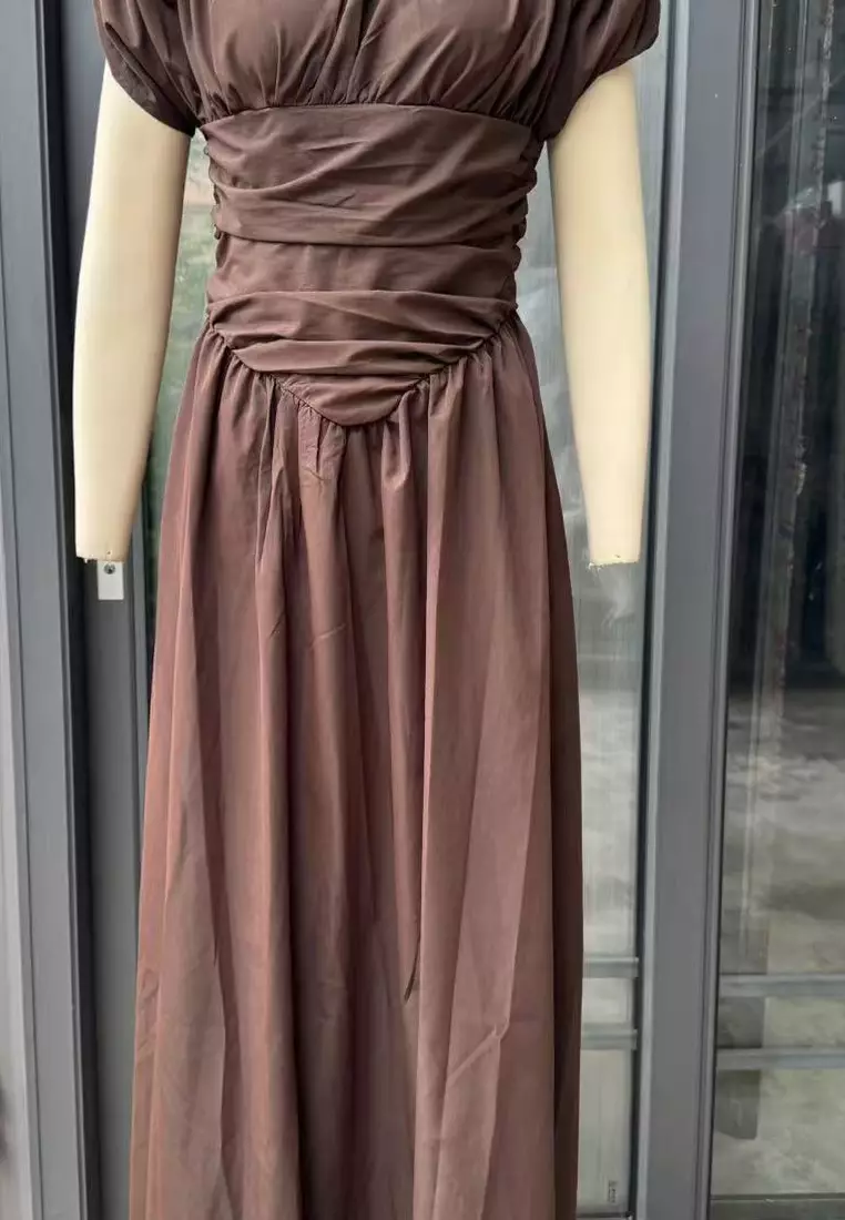 2025 French-style pure desire fitted waist short-sleeved dress CA25091424BW