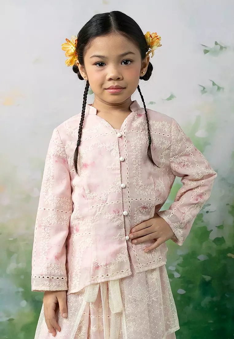 Zephnie Embroidered Set with Flare Skirt