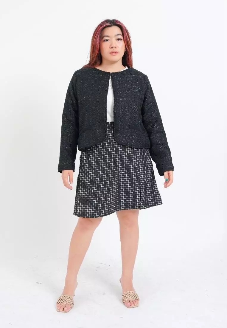 Plus Size Blazer Coco Tweed Black