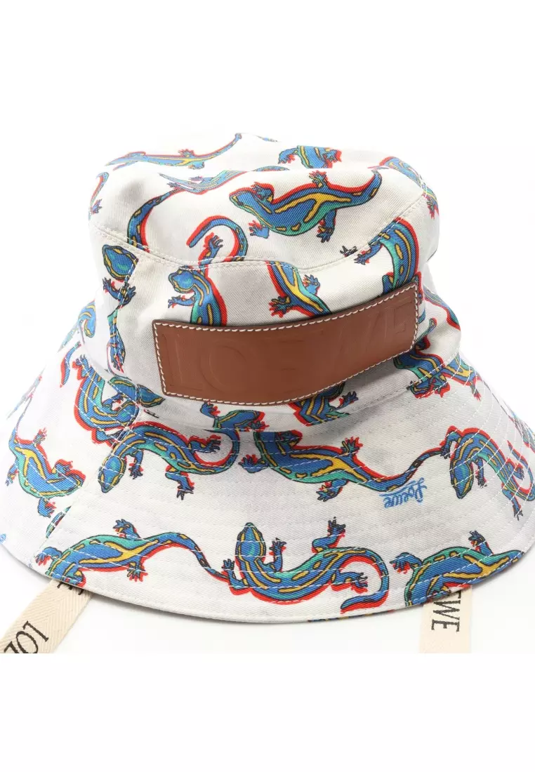 Pre-Loved LOEWE Paula’s Ibiza fisherman hat cotton white multicolor