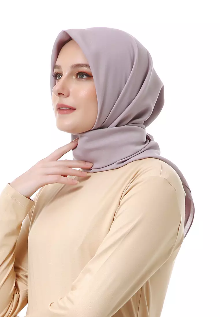 Vierra Jilbab Segiempat Paris Polos Premium Best Style - Silver
