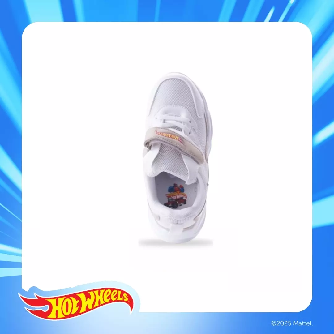 HOTWHEELS - SEPATU SNEAKERS ANAK LED LAKI CH740221LK -  PUTIH/COKLAT JAHE by Zandilac