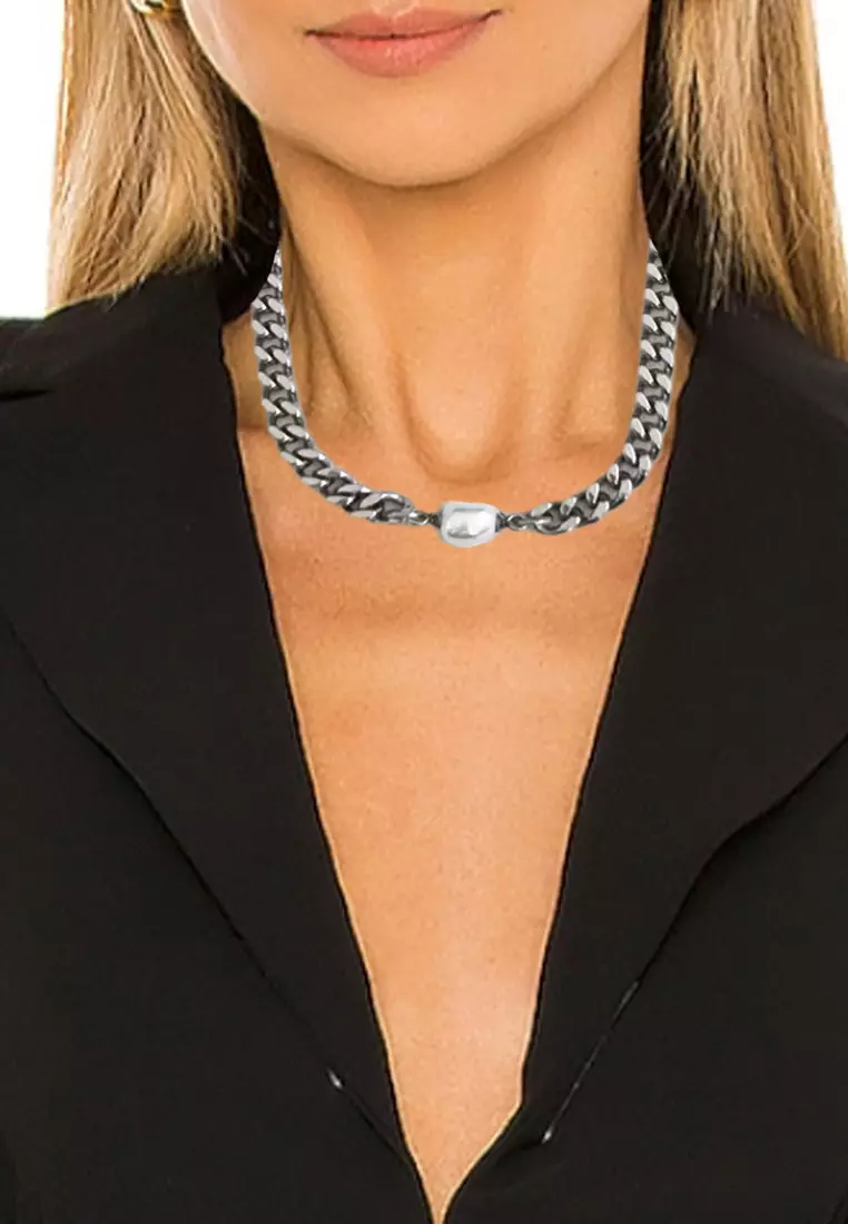 Pearly Cuban Necklace Kalung Wanita Silver