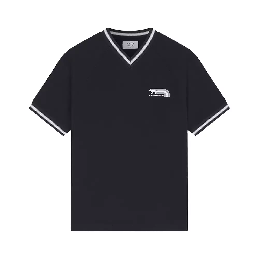 Tシャツ・カットソー Maison Kitsune\"Flash Fox\" t-shirt raglan sleeves Black Maison Kitsuné Flash Fox Raglan T-shirt | Black | FARFETCH JO