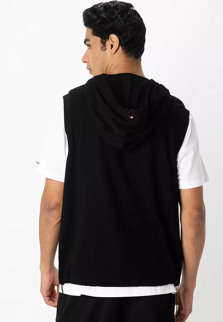 Waffle Hood Vest Set
