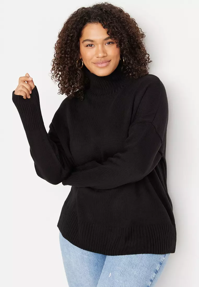 Plus Size Turtleneck Knit Sweater