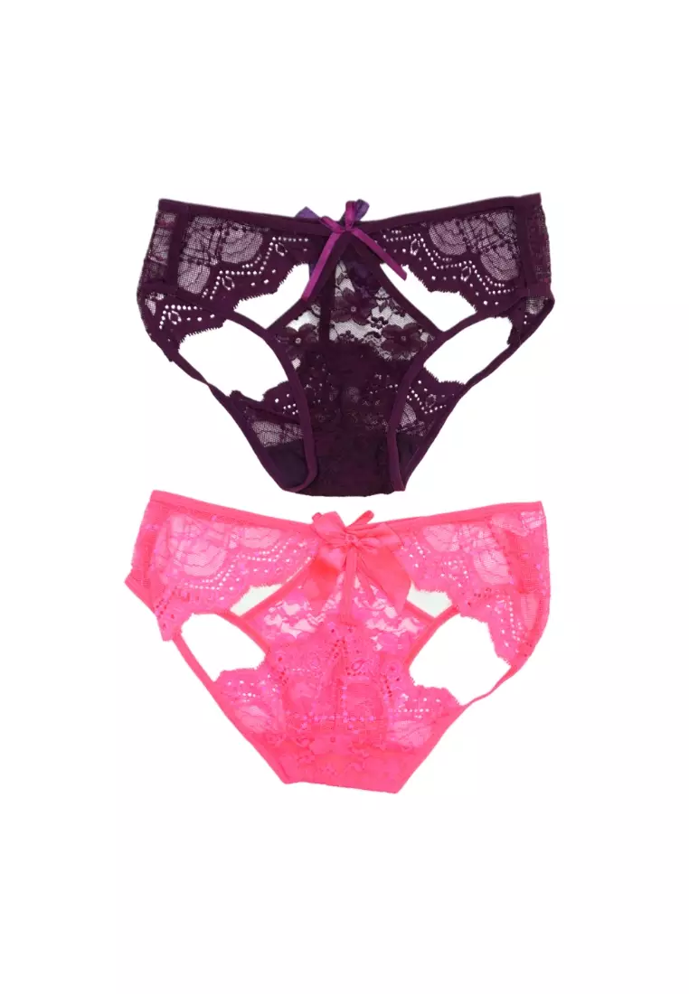 6 Pack Kelly Sexy Open Back Lace Panties Bundle B