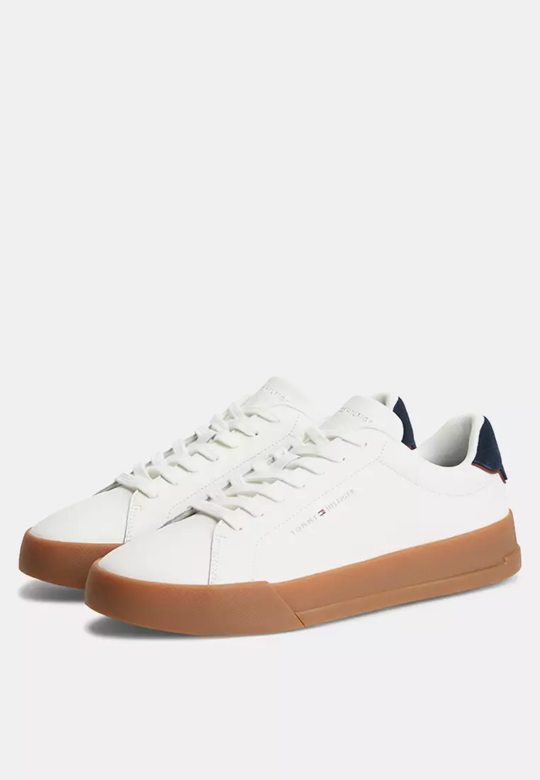 Logo Court Trainers With Leather - Th Mainline