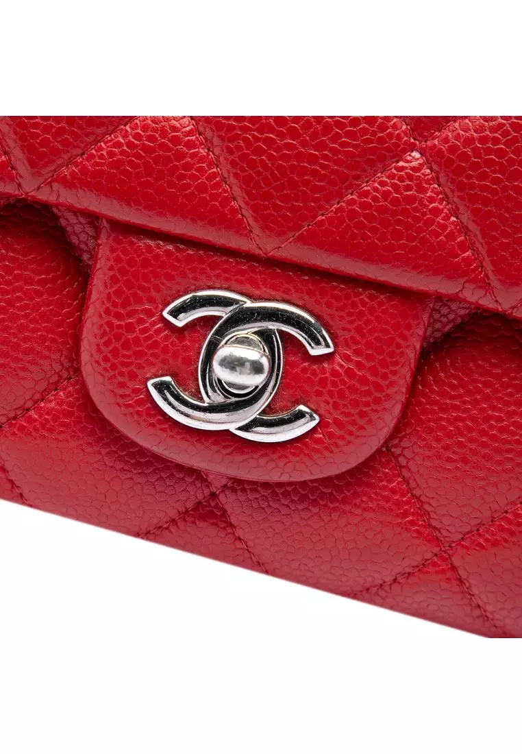 Pre-Loved Chanel Cc Quilted Caviar Flap Clutch With Chain