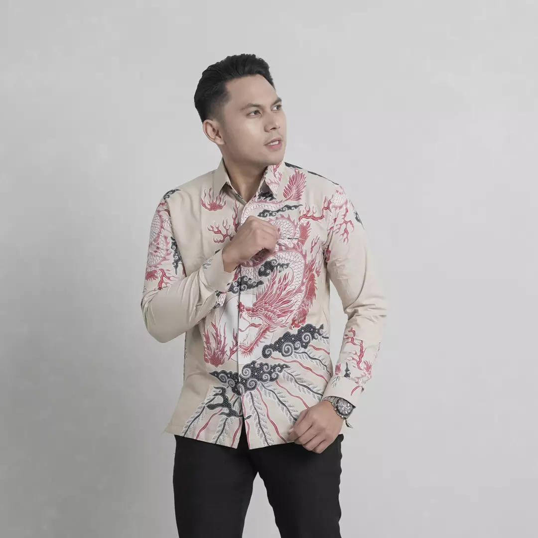 Kemeja Batik ARKANZA Motif Naga Husada Lengan Panjang Lapis Furing Slimfit Katun Premium