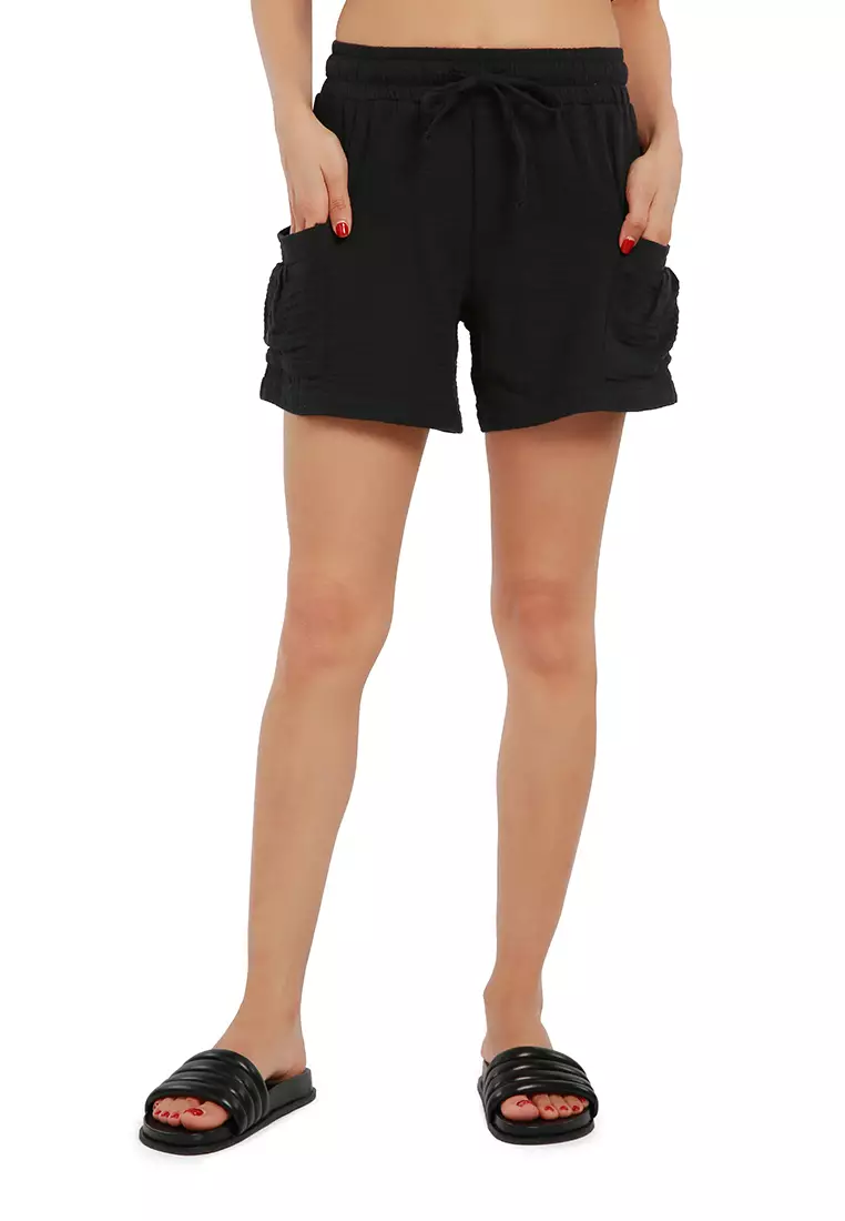 Buy London Rag Black Cool Summer Drawstring Shorts Online | ZALORA Malaysia