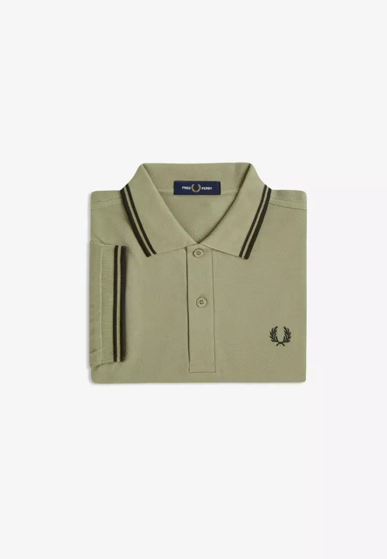 Fred Perry M3600 Twin Tipped Fred Perry Shirt (Olive Mint / Night Green / Night Green)