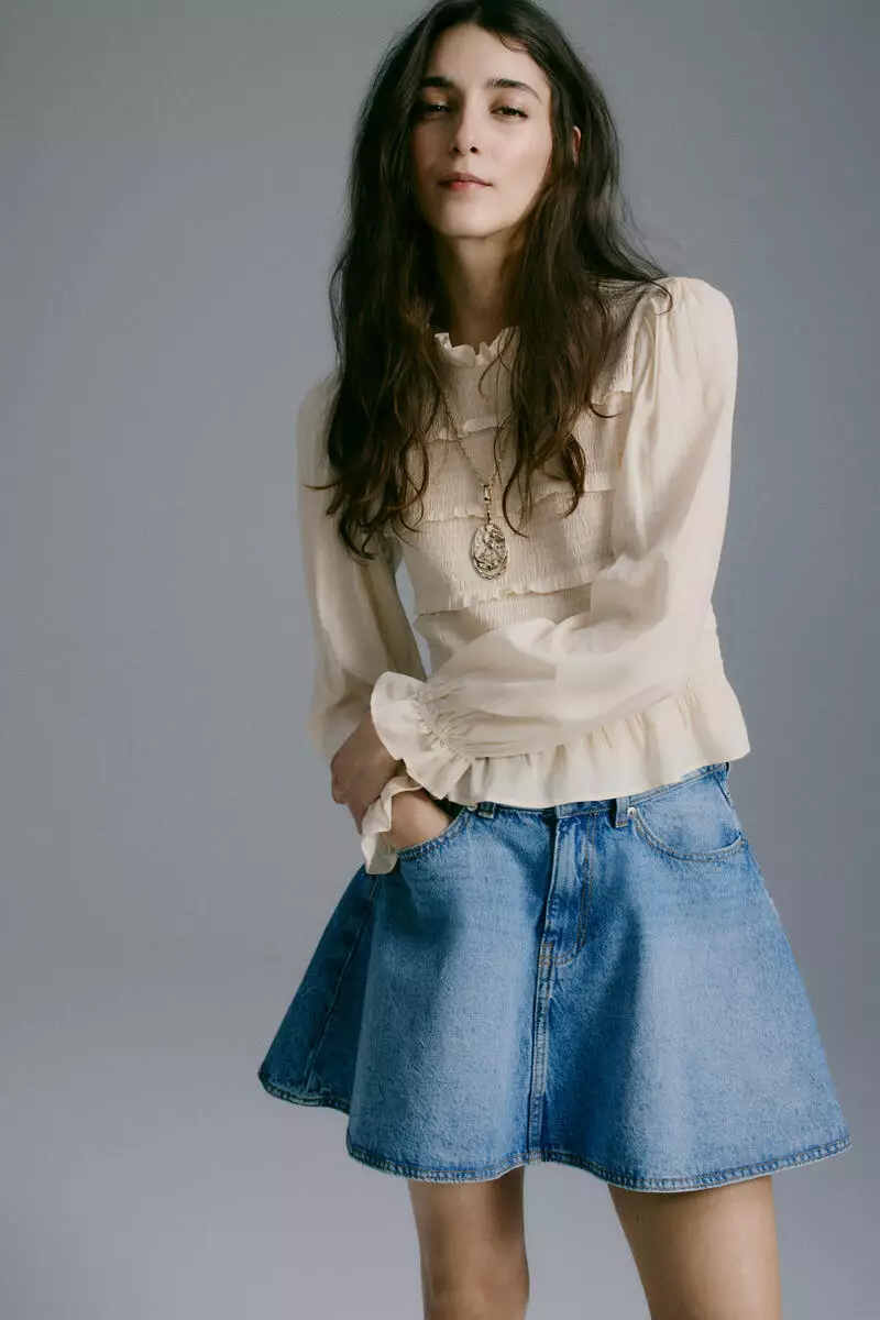 Smocked-bodice top
