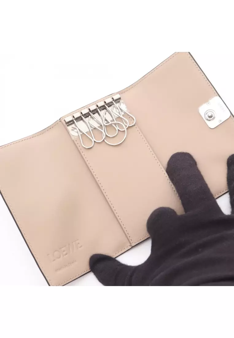 未使用品‼️ LOEWE ♠︎ Vintage ♠︎ Key case Authentic Loewe 1846 Red Leather Key Case 4 Hooks Good Vintage