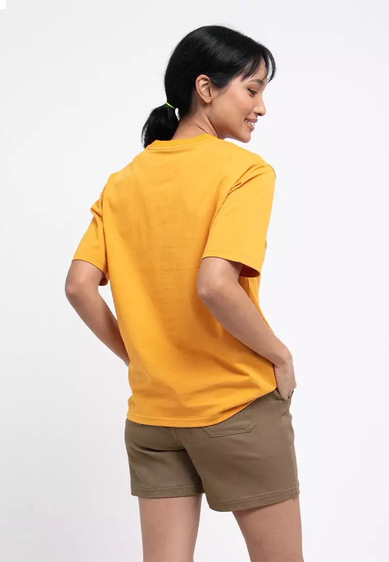 Forest Ladies Premium 100% Cotton Heavy Weight Boxy Cut Crew Neck T Shirt Women | Oversized T Shirt Perempuan - 822323-64DkYellow