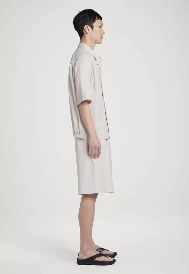 Elasticated Cotton-Twill Shorts