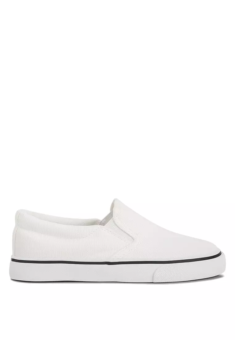 Discount on London Rag  shoes - SKU: Black Canvas Slip-On Sneakers For Kids