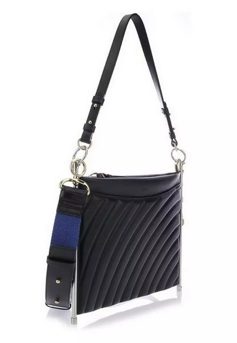 Medium Quilted Roy Clutch Bag in Black