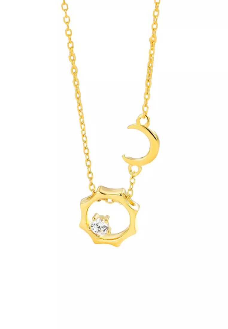 Gold moon and cheap sun necklace