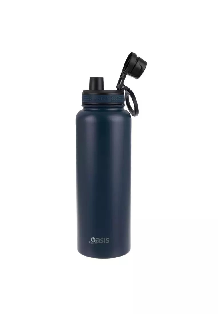 Oasis Stainless Steel Insulated Sports Water Bottle with Screw Cap 1.1L - Navy