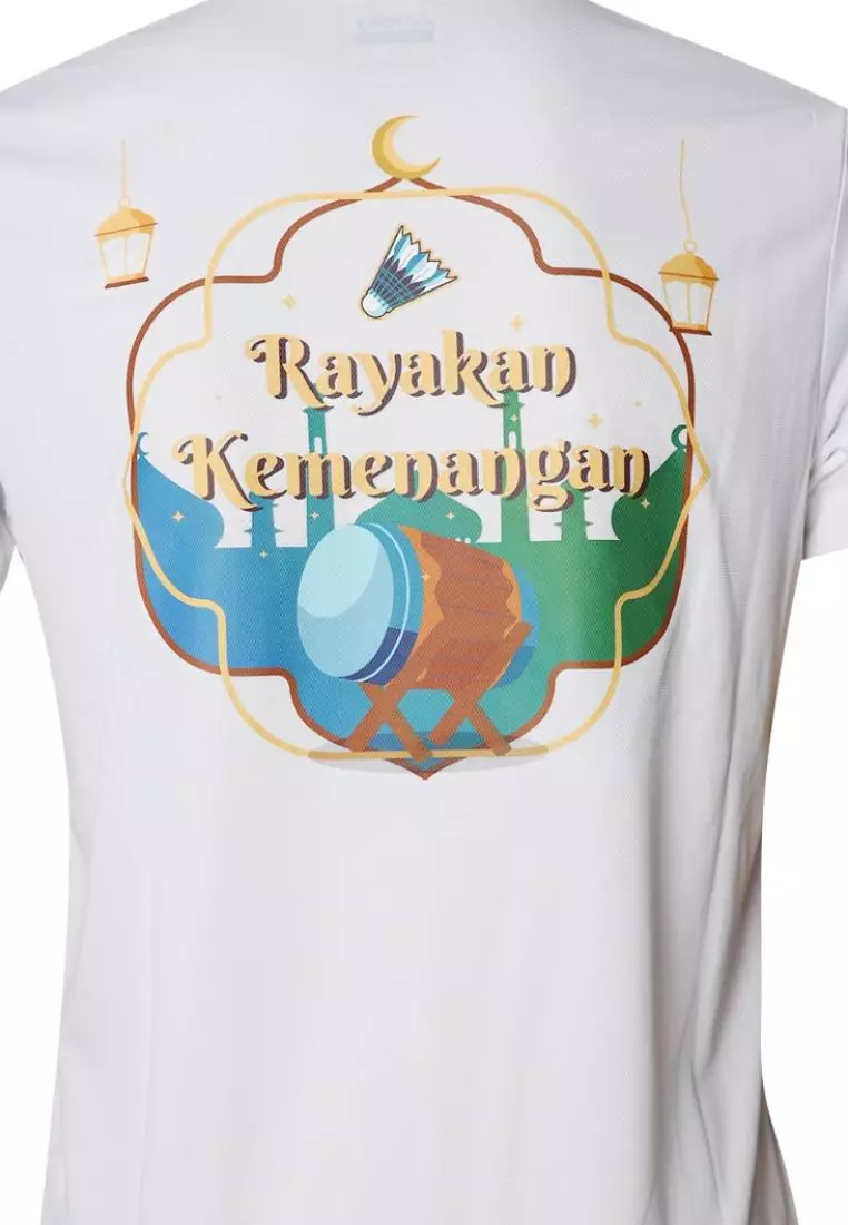 Kaos Jersey YONEX RM 2528 Edisi Lebaran EID 2024 White Rich Gold D3