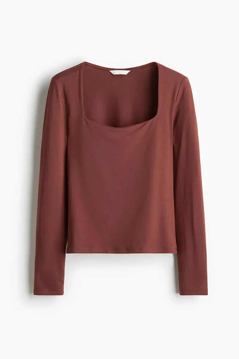 Long-sleeved jersey top